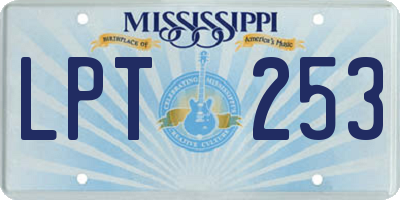 MS license plate LPT253