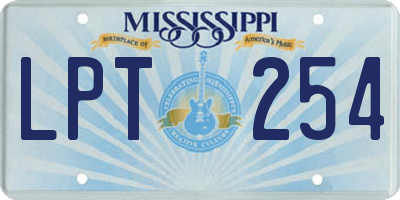 MS license plate LPT254