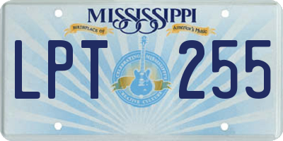 MS license plate LPT255