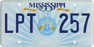 MS license plate LPT257