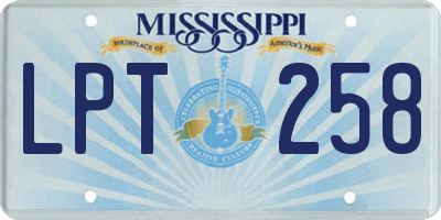 MS license plate LPT258