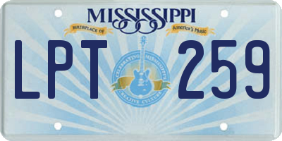 MS license plate LPT259