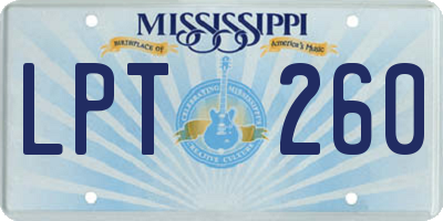 MS license plate LPT260