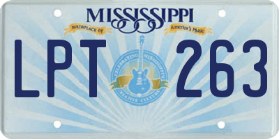 MS license plate LPT263
