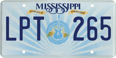 MS license plate LPT265