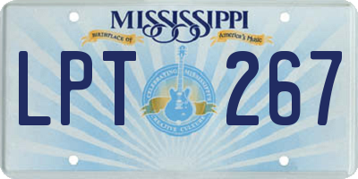 MS license plate LPT267