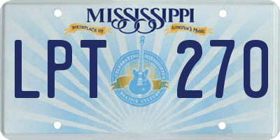 MS license plate LPT270