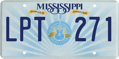 MS license plate LPT271