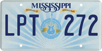 MS license plate LPT272