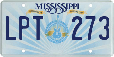 MS license plate LPT273