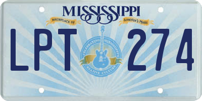MS license plate LPT274