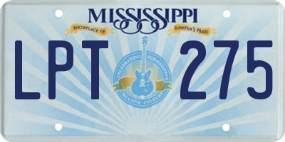 MS license plate LPT275