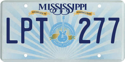 MS license plate LPT277