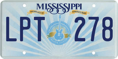 MS license plate LPT278