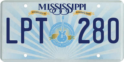 MS license plate LPT280