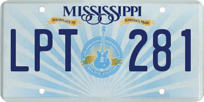 MS license plate LPT281
