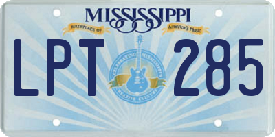 MS license plate LPT285