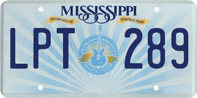 MS license plate LPT289