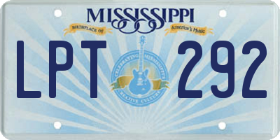 MS license plate LPT292