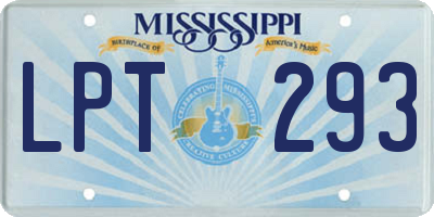 MS license plate LPT293