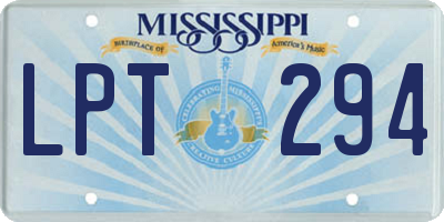 MS license plate LPT294