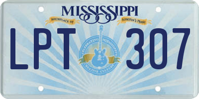 MS license plate LPT307