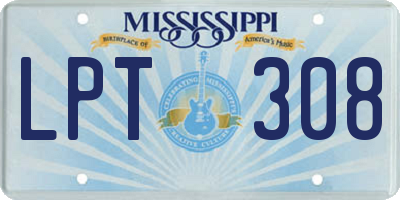 MS license plate LPT308