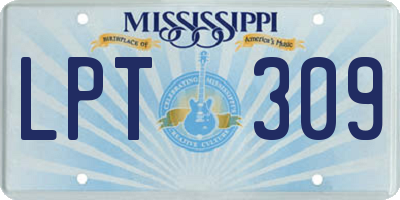 MS license plate LPT309