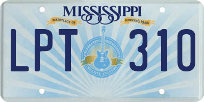 MS license plate LPT310