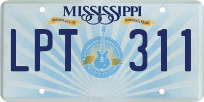 MS license plate LPT311