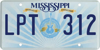 MS license plate LPT312