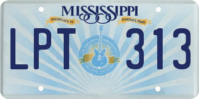 MS license plate LPT313