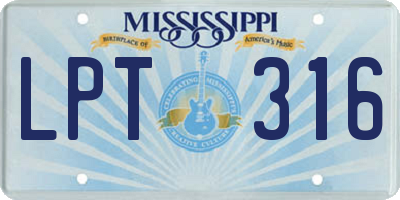 MS license plate LPT316