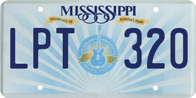 MS license plate LPT320