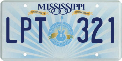 MS license plate LPT321