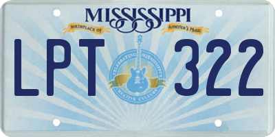 MS license plate LPT322