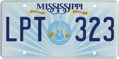 MS license plate LPT323