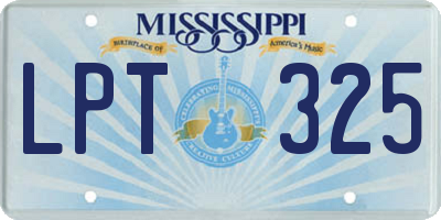 MS license plate LPT325