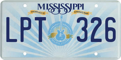 MS license plate LPT326