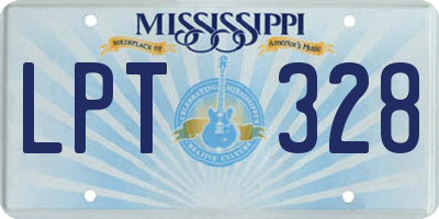MS license plate LPT328