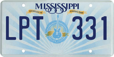 MS license plate LPT331