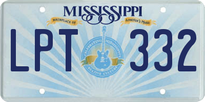 MS license plate LPT332