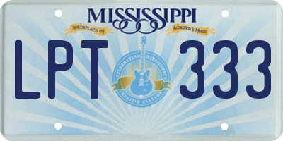 MS license plate LPT333