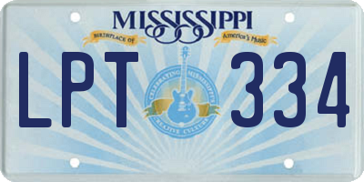 MS license plate LPT334