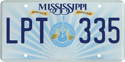 MS license plate LPT335