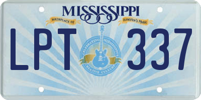 MS license plate LPT337