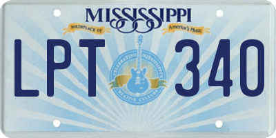 MS license plate LPT340