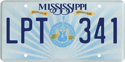MS license plate LPT341