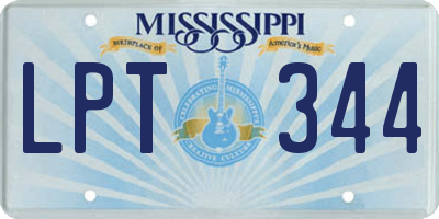 MS license plate LPT344
