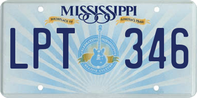 MS license plate LPT346